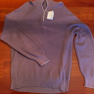 Brunello Cucinelli Lavender Half-Zip Sweater